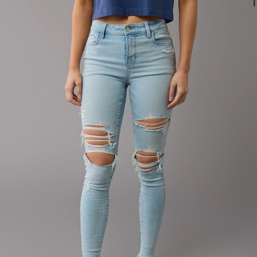AE NEXT LEVEL HIGH-WAISTED RIPPED JEGGINGS